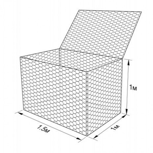 Габион ГСИ-К-1,5х1,0х1,0-С100-2,7/3,7-ЦАММП